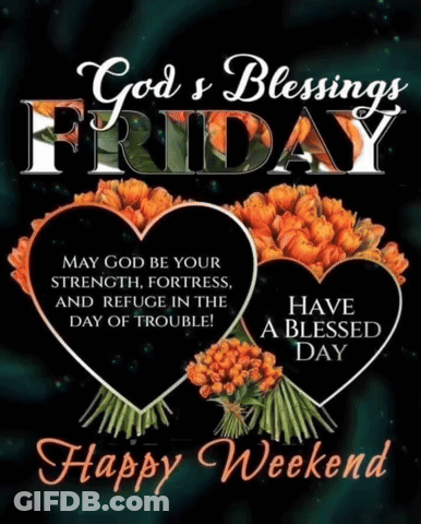 A Poster That Says " God 'S Blessings Friday " GIF