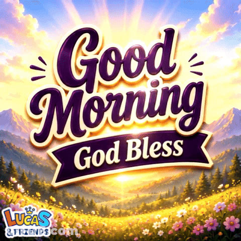 A Poster That Says Good Morning God Bless Lucas And Friends GIF