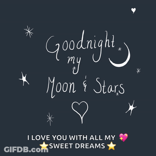 A Poster That Says Goodnight My Moon And Stars On It GIF