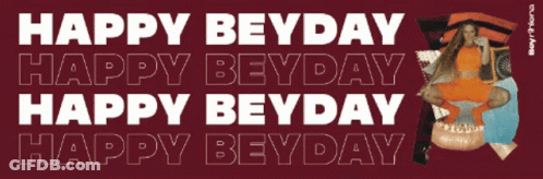 A Poster That Says Happy Beyday With A Picture Of A Woman 'S Face GIF