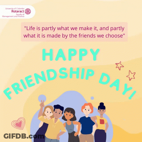 A Poster That Says Happy Friendship Day GIF