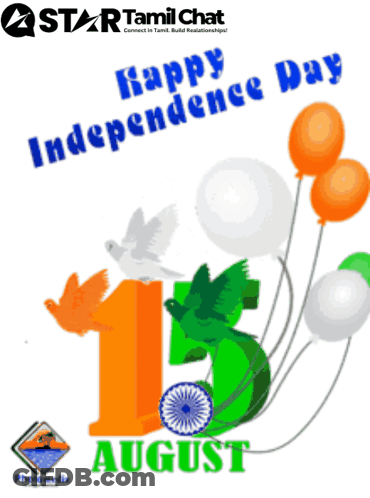 A Poster That Says Happy Independence Day 15 August On It GIF