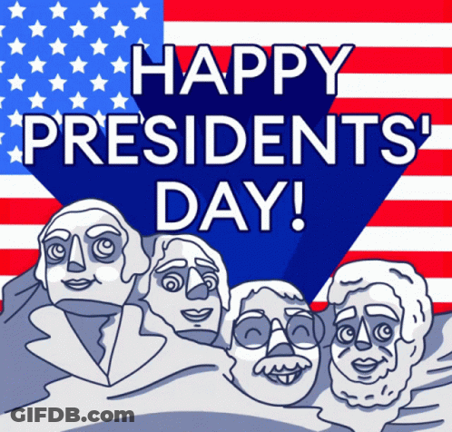 A Poster That Says Happy Presidents Day GIF