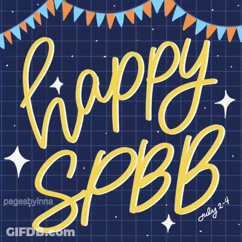 A Poster That Says " Happy Spbb " On It GIF