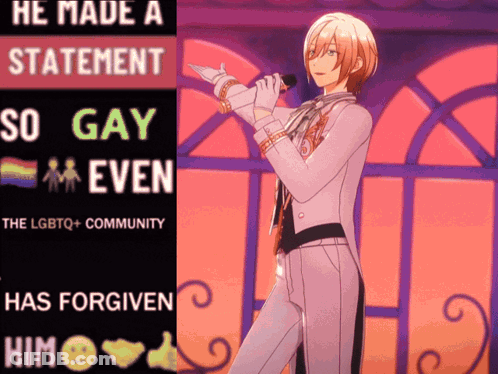 A Poster That Says He Made A Statement So Gay Even And Has Forgiven Him GIF