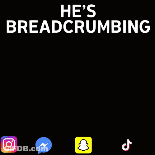 A Poster That Says He 'S Breadcrumbing With A Man In A Brown Coat GIF
