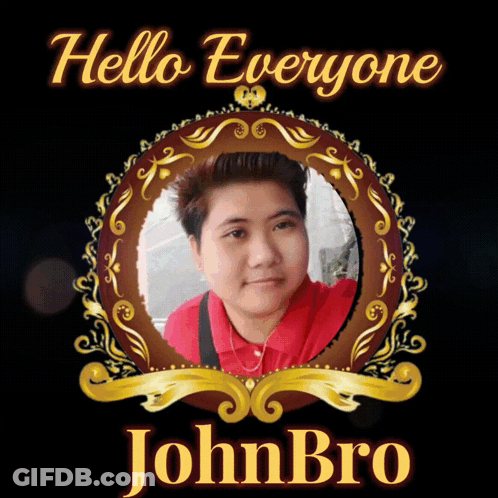 A Poster That Says Hello Everyone John Bro With A Picture Of A Woman GIF