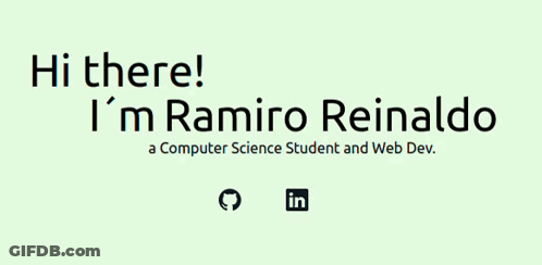 A Poster That Says Hi There I 'M Ramiro Reinaldo On It GIF