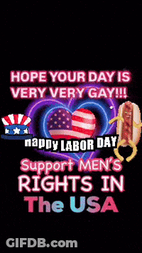 A Poster That Says " Hope Your Day Is Very Very Gay !!! " GIF