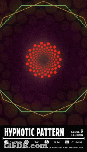 A Poster That Says Hypnotic Pattern Level 3 On It GIF
