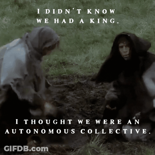 A Poster That Says I Didn T Know We Had A King I Thought We Were An Autonomous Collective GIF