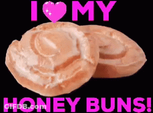 A Poster That Says I Heart My Honey Buns GIF