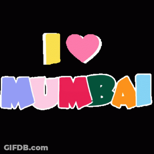 A Poster That Says I Love Mumbai With A Heart GIF