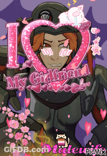 A Poster That Says I Love My Girlfriend Love On It GIF