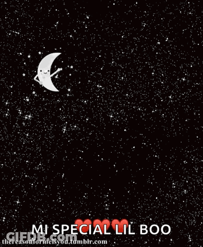 A Poster That Says " I Love You To The Moon And Back Mi Special Lil Boo " GIF