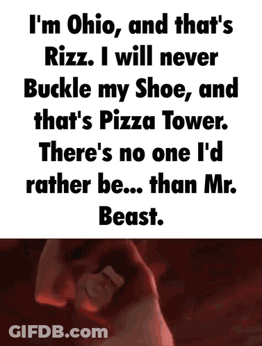 A Poster That Says ' I 'M Ohio And That 'S Rizz ' GIF
