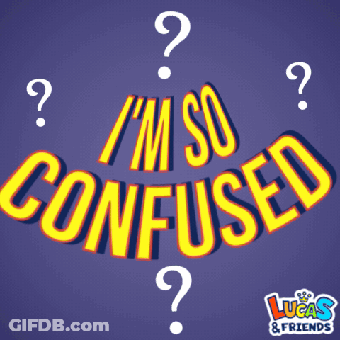 A Poster That Says I 'M So Confused On A Purple Background GIF