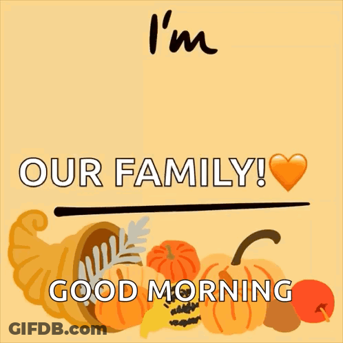 A Poster That Says " I 'M Thankful For Our Family " GIF