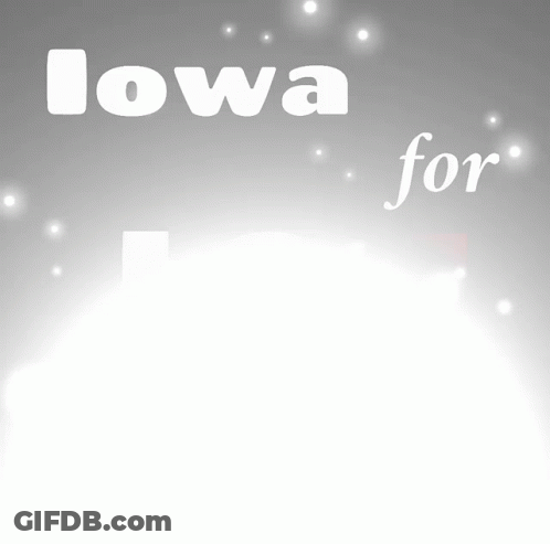 A Poster That Says Iowa For 2020 With A Globe In The Middle GIF