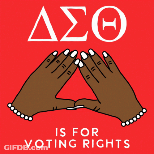 A Poster That Says " Is For Voting Rights " GIF