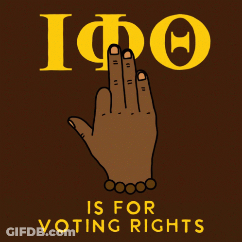 A Poster That Says " Is For Voting Rights " With A Hand GIF