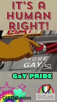 A Poster That Says ' It 'S A Human Right ! ' On It GIF