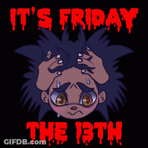A Poster That Says It 'S Friday The 13Th With A Girl On It GIF