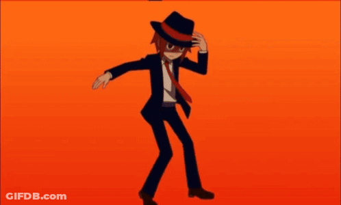 A Poster That Says It 'S Show Time With A Man In A Hat GIF