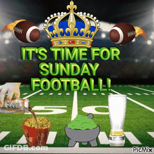 A Poster That Says It 'S Time For Sunday Football On It GIF