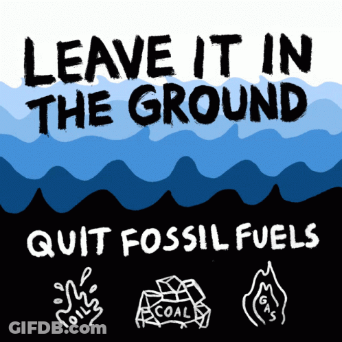A Poster That Says " Leave It In The Ground " GIF