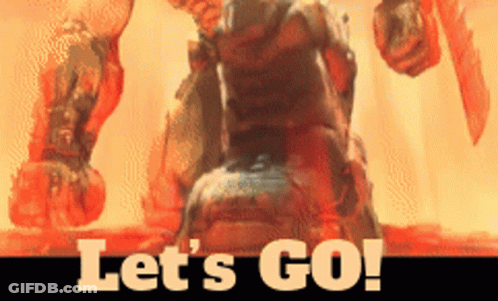 A Poster That Says Let 'S Go With A Robot GIF