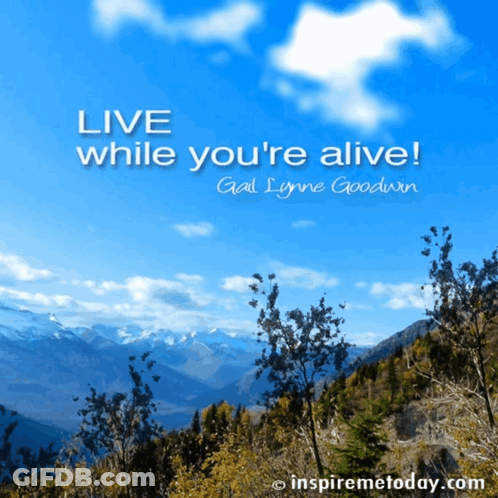 A Poster That Says Live While You 'Re Alive By Gral Lynne Goodwin GIF