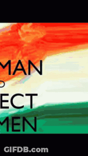 A Poster That Says " Man Protect Men " On A Colorful Background GIF