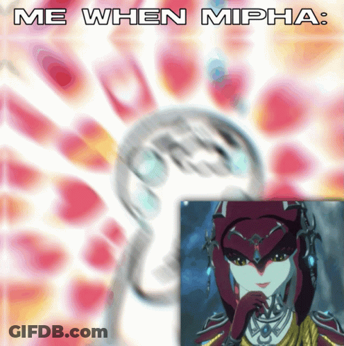 A Poster That Says Me When Mipha With A Picture Of Mipha GIF
