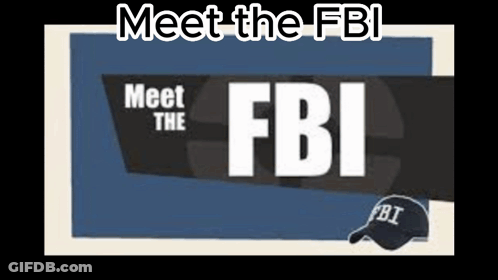 A Poster That Says Meet The Fbi With A Hat GIF