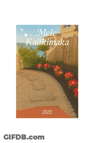 A Poster That Says Mele Kalikimaka On It GIF