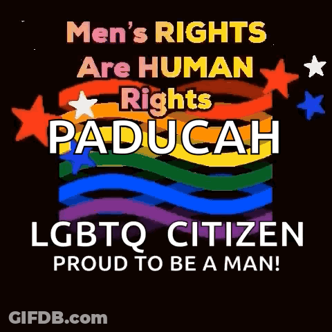 A Poster That Says Men 'S Rights Are Human Rights Paducah Lgbtq Citizen GIF