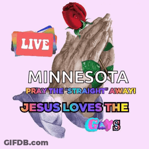 A Poster That Says Minnesota Pray The Straight Away GIF
