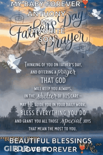 A Poster That Says My Baby Forever Anthony My Favorite Son GIF