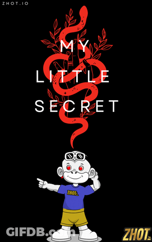 A Poster That Says My Little Secret With A Cartoon Character GIF