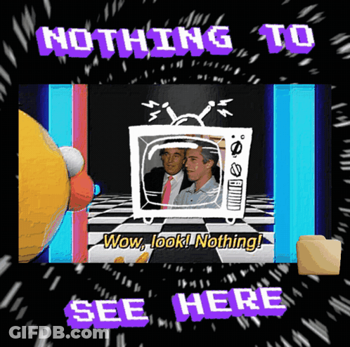 A Poster That Says Nothing To See Here With Two Men In Front Of A Television GIF