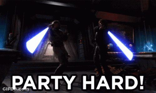 Party Hard Poster With Man In Suit GIF