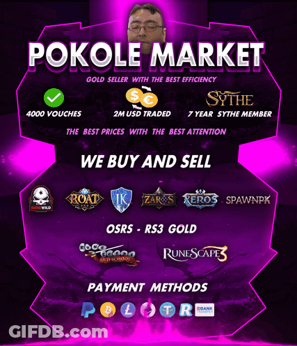 A Poster That Says ' Pokole Market ' At The Top GIF