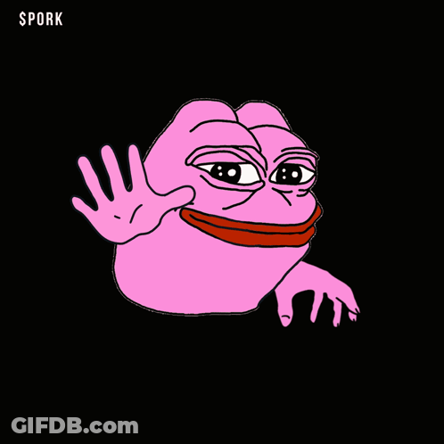 A Poster That Says Pork Loves U With A Pig GIF
