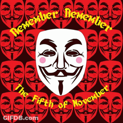 A Poster That Says Remember The Fifth Of November On It GIF