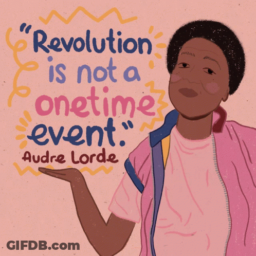 A Poster That Says Revolution Is Not A Onetime Event By Andre Lorde GIF