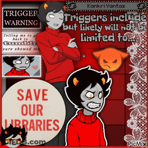 A Poster That Says Save Our Libraries On It GIF
