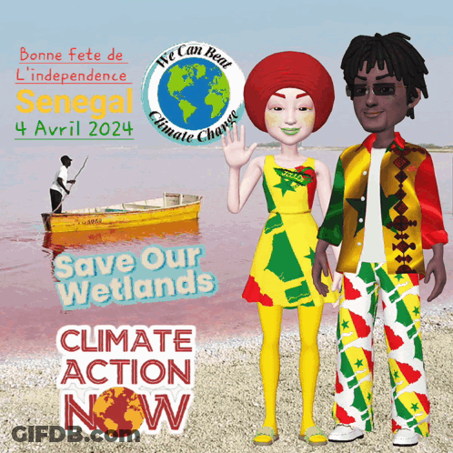 A Poster That Says Save Our Wetlands Climate Action Now On It GIF
