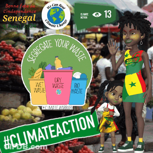 A Poster That Says Segregate Your Waste And Climate Action GIF
