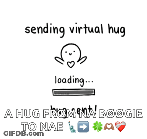A Poster That Says Sending Virtual Hug Loading A Hug Fromna Boogie To Nae GIF